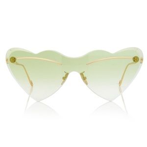 Loewe Heart-Shaped Sunglasses in Green and Gold NIB
